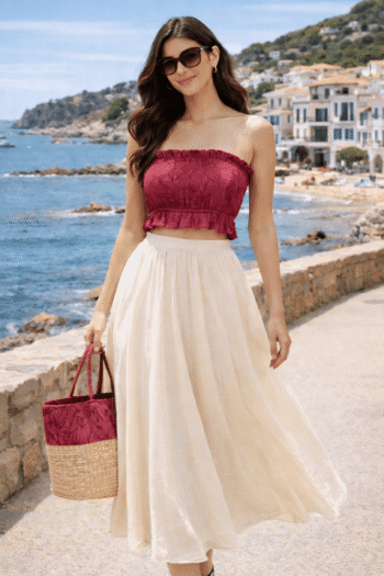 Tube Top with Ruffle Hem | Summer Casual Wear