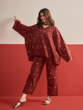 BARN RED CARDS PRINT BOHO TOP BOTTOM SET
