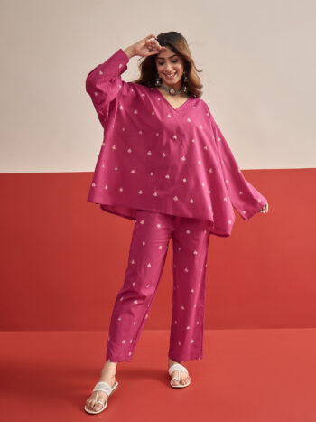 FUCHSIA  CARDS PRINT BOHO TOP BOTTOM SET