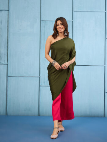 MEHANDI GREEN STYLISH TOP & BOTTOM