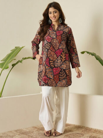 BLACK GREY LEAF WHITE SALWAR SET