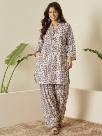 CEDIT BLUE WINDOW PRINT SALWAR SET