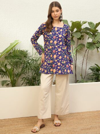 PURPLE ROSE SQUARE NECK TOP