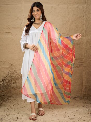 D70 MULTI LEHARIYA ORGANZA DUPATTA