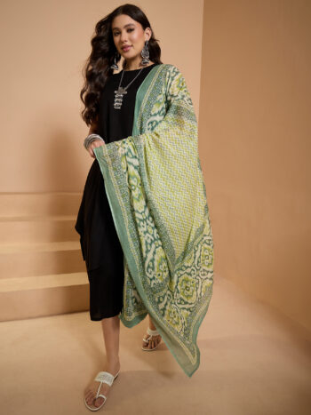 D86 LIGHT GREEN IKKAT PRINT DUPATTA
