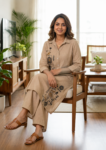 Barara Brown Embroidered Kurta Set
