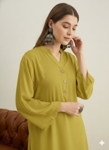 LEMON YELLOW SOLID SALWAR KURTA SET