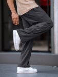 Maniac Men Solid SilverGrey Corduroy Fabric Trackpant