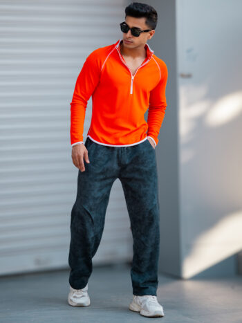 Maniac Men Light Grey Oilflex Loopknit Baggy Fit Pant