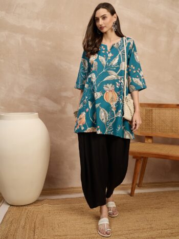 TEAL ANAR PPM BLACK BALLOON PANT SET