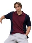 Rigo Men Contrast Textured Panel Polo T SHirt