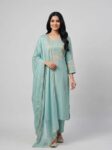 Mint Ethnic Geometric Embroidered Kurta Set