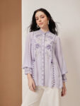 House of S Women's Lavender Elegance Embroidered Tunic