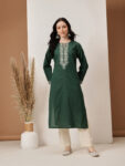 Barara Green Embroidered Kurta