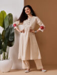 Barara Women’s Linen Beige Kurta