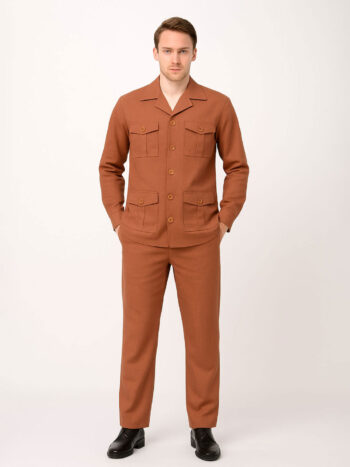 House of S Men’s Rust Safari Cord Set