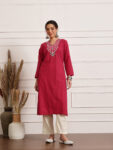 Barara Pink Embroidered Kurta