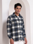 Navy & White Plaid Shirt