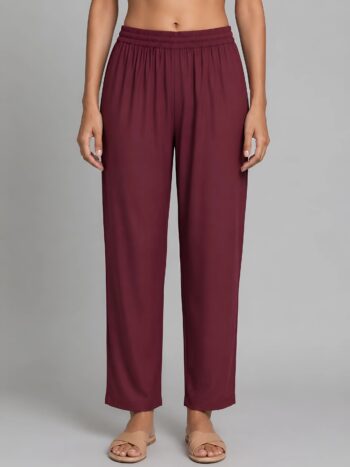 Barara Maroon Cotton Pant