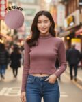 Rigo Women Colorblock Full Sleeves Crop Top